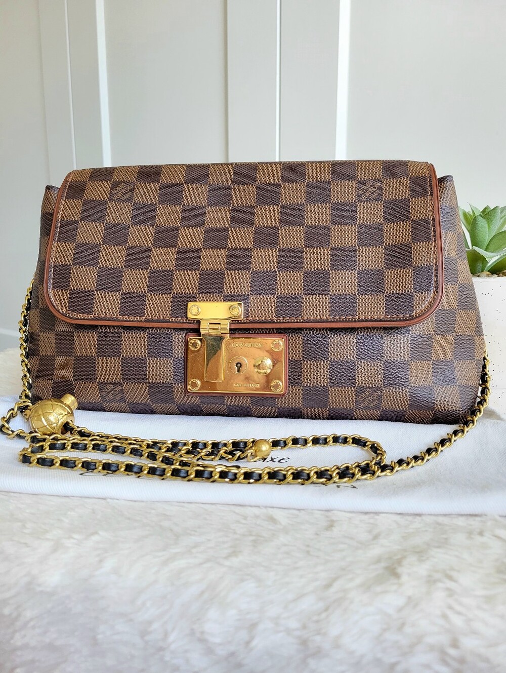 💕BEAUTIFUL Louis Vuitton Ascot Damier Ebene Shoulder/Crossbody/Clutch